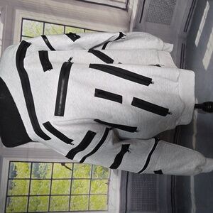 AKIRA Black and Gray Zipper Sweatshirt Or Mini Dress